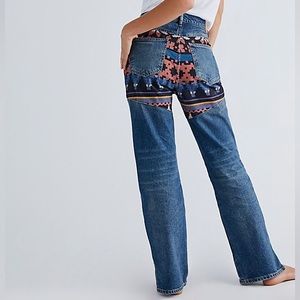 NWOT Free People Rocky Mountain High Rise Straight Leg Jeans